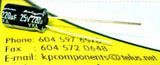 220uF 25V Capacitor 105å¡C High Temp, Radial Leads - Rubycon - Cart2Cart - KP Components Inc