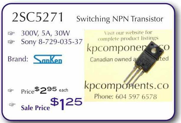2SC5271 Transistor C5271 Sanken – KP Components Inc.