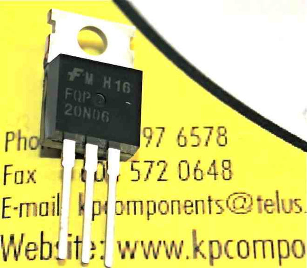 FQP20N06 Mosfet 20N06 Transistor – KP Components Inc.