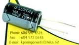 100uF 200V 105°C Radial Electrolytic Capacitor 16mm x 26mm - G-LUXON - Capacitor - KP Components Inc