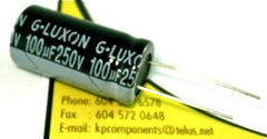 100uF 250V 105°C Radial Electrolytic Capacitor 16mm x 32mm - G-LUXON - Capacitor - KP Components Inc