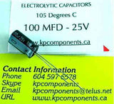 100uF 25V Radial Electrolytic Capacitor 105°C - G-LUXON - Capacitor - KP Components Inc