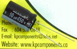 10uF 450V Capacitor 7,000 Hrs@105°C/ UPB2W100MHD - Nichicon - Capacitor - KP Components Inc