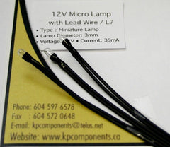 12V Micro Lamp with Wire Lead L7