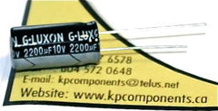 2200UF 10V 105C Radial Electrolytic Capacitor 10X20mm - G-LUXON - Capacitor - KP Components Inc