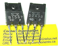 2SB1587/ 2SD2438- One pair Sanken Transistors - Sanken - Transistors - KP Components Inc