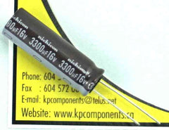 3300uF 16V CAP 5,000 Hrs@105°C/ UPM1C332MHD - Nichicon - Capacitor - KP Components Inc