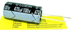 470uF 100V High Temp Radial Capacitor - G-LUXON - Capacitor - KP Components Inc