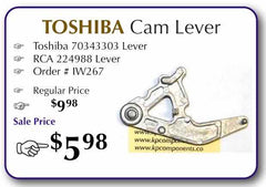Toshiba 70031477 Cam Lever RCA 224988